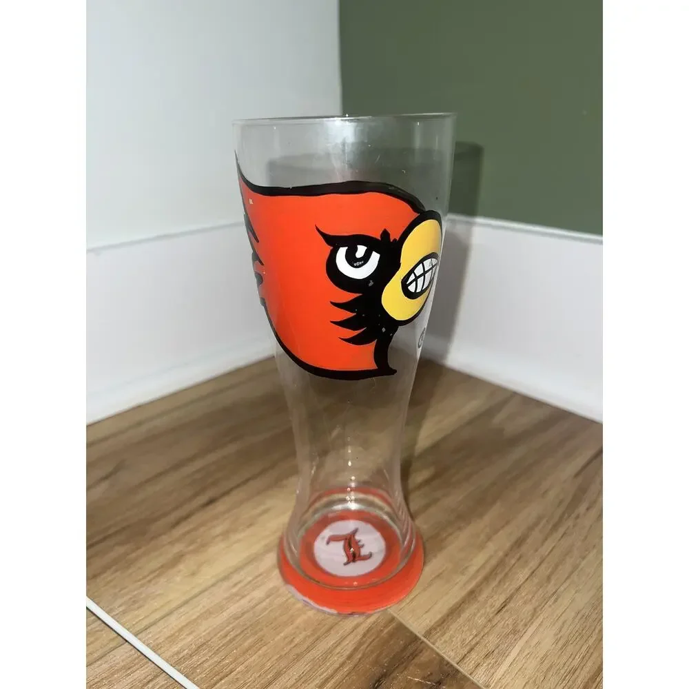 Louisville Cardinals Pilsner Glass NCAA Basketball Football Beer Cup Collectible